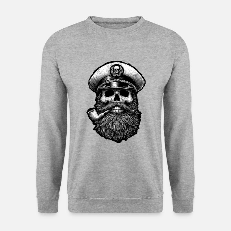 Captain III - Unisex Pullover - Weißgrau meliert