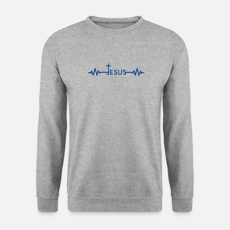 Jesus, Christlich - Unisex Pullover - Weißgrau meliert