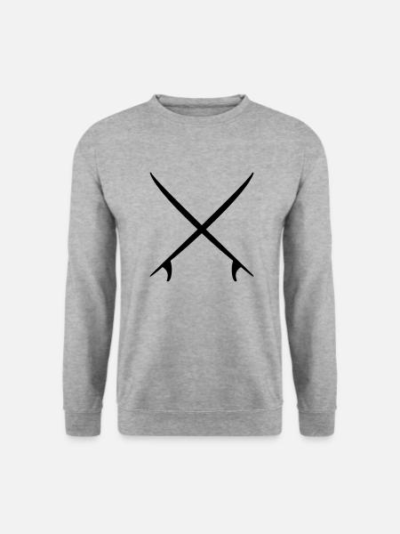 crossed boards - Unisex Pullover - Weißgrau meliert