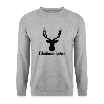 Waidmannsheil - Unisex Pullover - Weißgrau meliert - Vorne - Alina (178cm) & Michal (187cm)