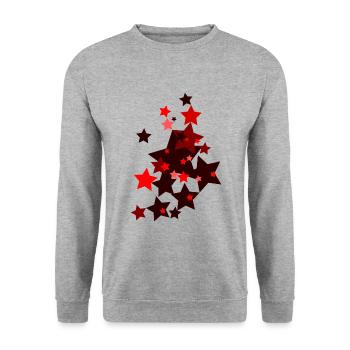 Sternen Himmel - Unisex Pullover - Weißgrau meliert - Vorne - Alina (178cm) & Michal (187cm)