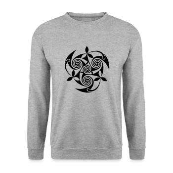 Ornement en spirale - Sweat-shirt Unisexe - gris chiné - Devant - Alina (178cm) & Michal (187cm)