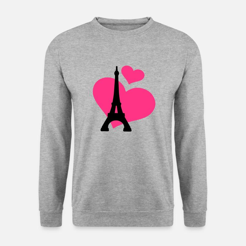 Eiffelturm Paris - Unisex Pullover - Weißgrau meliert