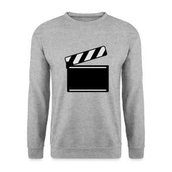 filmklappe__f2 - Sweat-shirt Unisexe - gris chiné - Devant - Alina (178cm) & Michal (187cm)