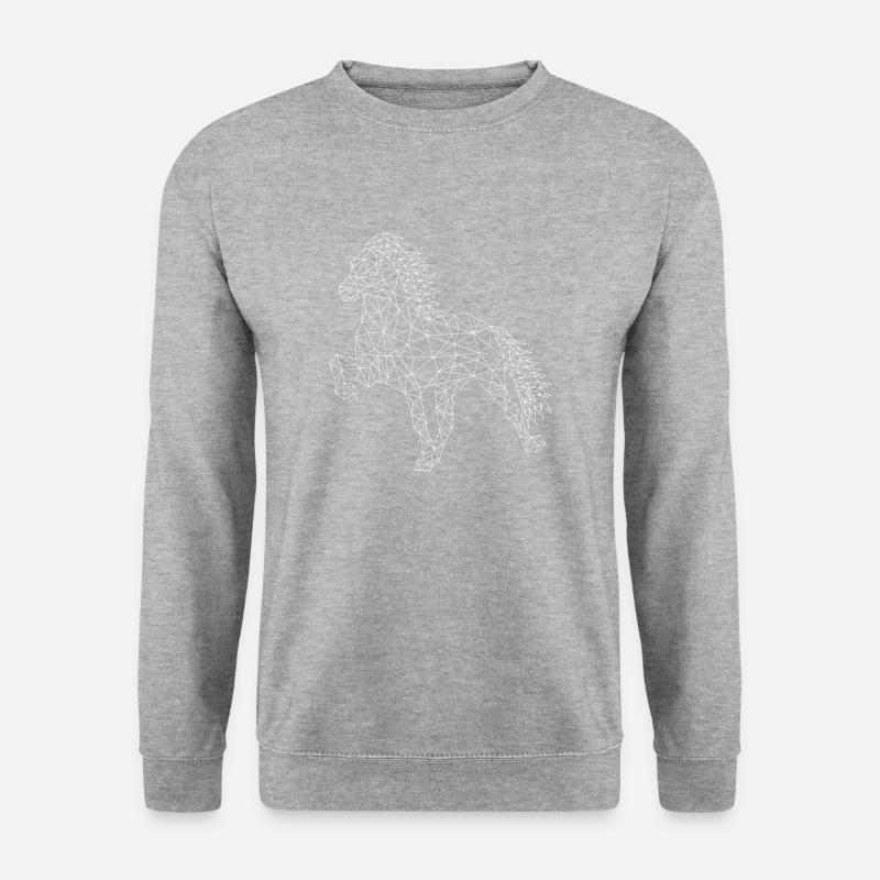 Islandpferd "Geo White" - Unisex Pullover - Weißgrau meliert