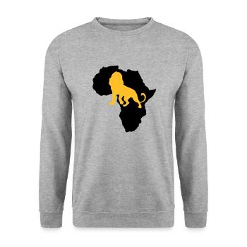 Afrique Lion continent wildnis safari animaux sauvages - Sweat-shirt Unisexe - gris chiné - Devant - Alina (178cm) & Michal (187cm)