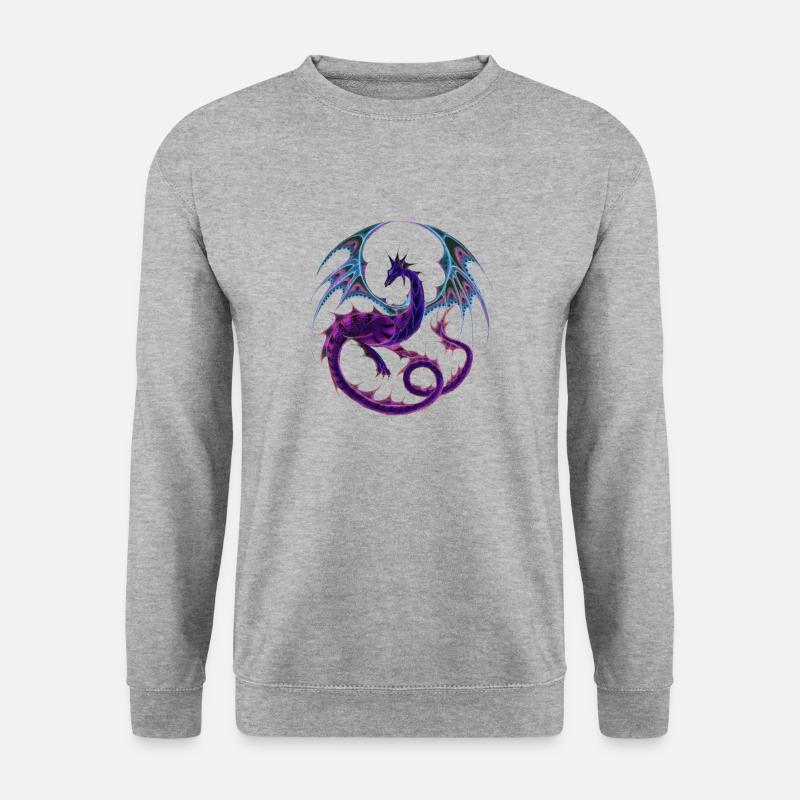 Purpurdrache - Unisex Pullover - Weißgrau meliert