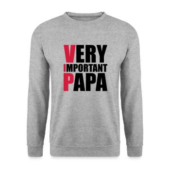 Very Important Papa - Unisex Sweatshirt - salt & pepper - Front - Alina (178cm) & Michal (187cm)