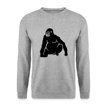Gorille - Sweat-shirt Unisexe - gris chiné - Devant - Alina (178cm) & Michal (187cm)