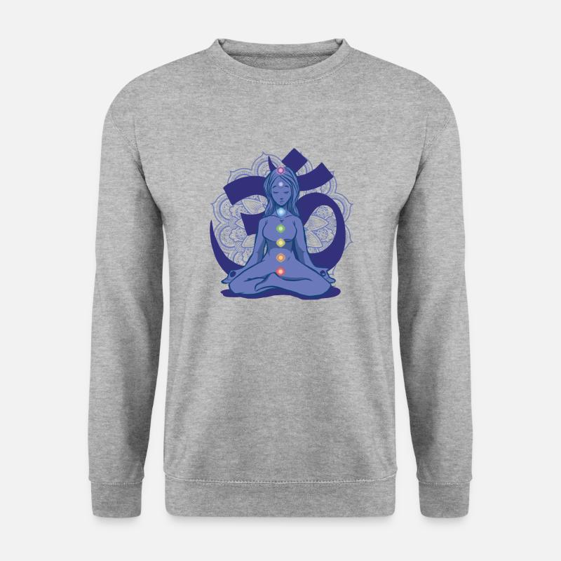 Yoga Meditation Chakra Heilung. - Unisex Pullover - Weißgrau meliert