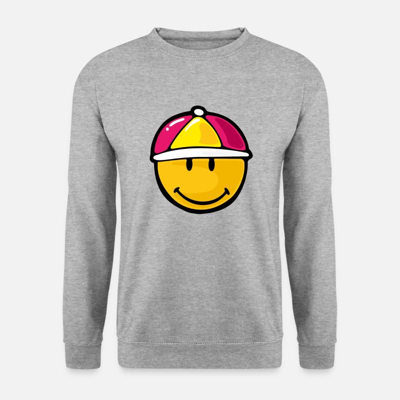 Smiley Jockey - Unisex Pullover - Weißgrau meliert