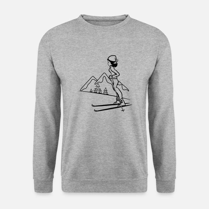 Winter holiday ski pass - Unisex Sweatshirt - salt & pepper