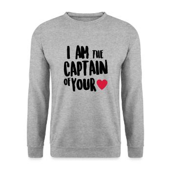 i am the captain of your heart - Sweat-shirt Unisexe - gris chiné - Devant - Alina (178cm) & Michal (187cm)