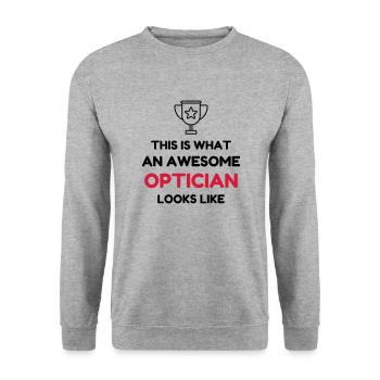 opticien / optique / yeux / lunettes - Sweat-shirt Unisexe - gris chiné - Devant - Alina (178cm) & Michal (187cm)