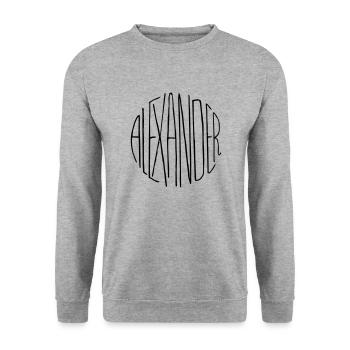 Alexander Geschenk - Unisex Pullover - Weißgrau meliert - Vorne - Alina (178cm) & Michal (187cm)