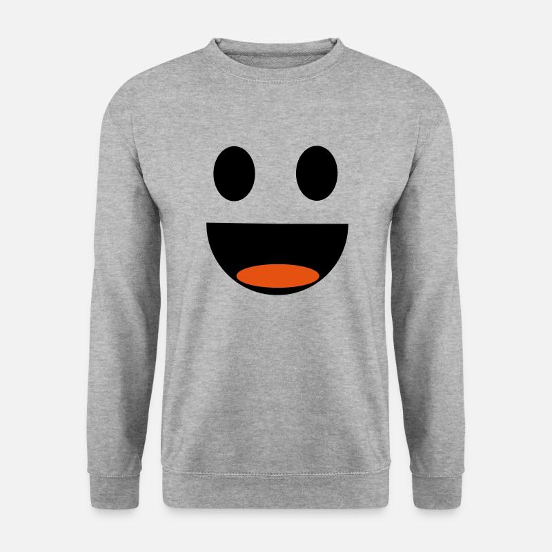 lustiges Gesicht - Unisex Pullover - Weißgrau meliert