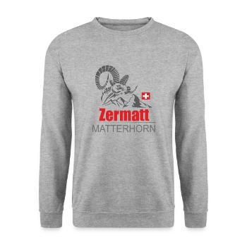 Zermatt Matterhorn Schweiz Hoodie drucken - Unisex Pullover - Weißgrau meliert - Vorne - Alina (178cm) & Michal (187cm)
