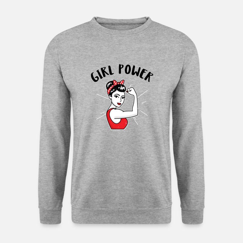 Girl Power - Unisex Pullover - Weißgrau meliert