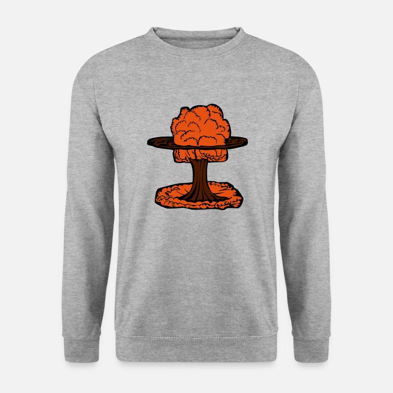 Nukleare Explosion Pilzwolke - Unisex Pullover - Weißgrau meliert