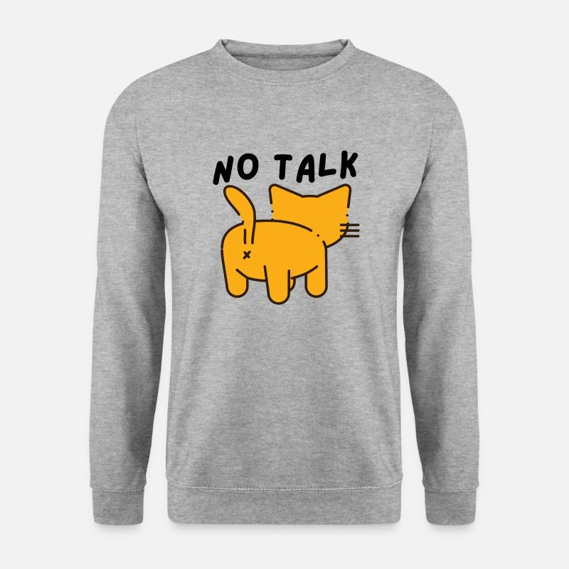 Keine Rede Katze zurück - Unisex Pullover - Weißgrau meliert