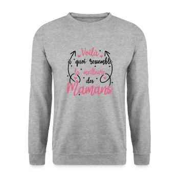 Voila à quoi ressemble la meilleure des mamans - Sweat-shirt Unisexe - gris chiné - Devant - Alina (178cm) & Michal (187cm)