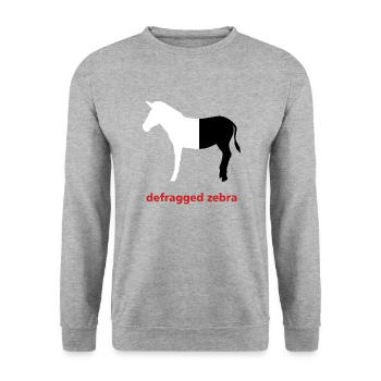 Defragged zebra informatique programmation cadeau - Sweat-shirt Unisexe - gris chiné - Devant - Alina (178cm) & Michal (187cm)