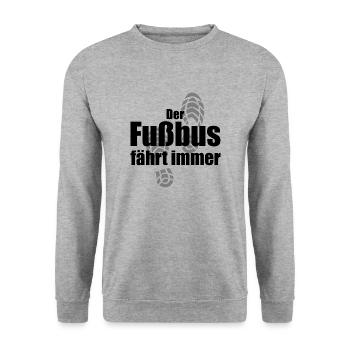 DER FUSSBUS FÄHRT IMMER WANDERN PILGERN PILGERPFAD - Unisex Pullover - Weißgrau meliert - Vorne - Alina (178cm) & Michal (187cm)