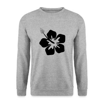 Hibiskus - Unisex Pullover - Weißgrau meliert - Vorne - Alina (178cm) & Michal (187cm)