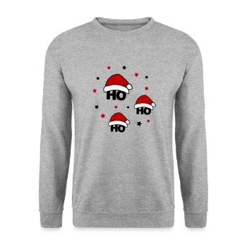 ho ho ho 02 - Unisex Sweatshirt - salt & pepper - Front - Alina (178cm) & Michal (187cm)