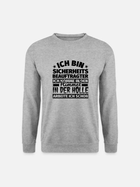 Sicherheitsbeauftragter Geschenk lustig Himmel Höl - Unisex Pullover - Weißgrau meliert