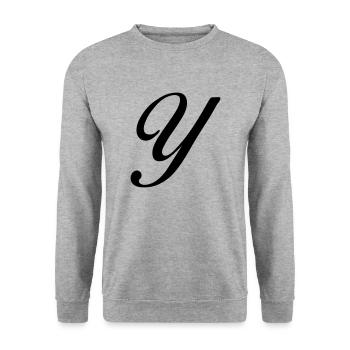 Y - Unisex Pullover - Weißgrau meliert - Vorne - Alina (178cm) & Michal (187cm)