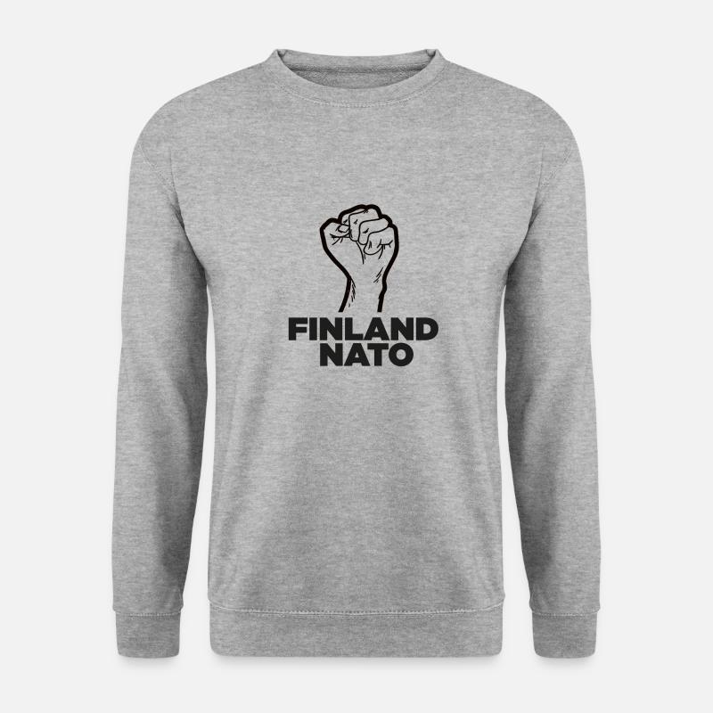 Finnland Nato! - Unisex Pullover - Weißgrau meliert