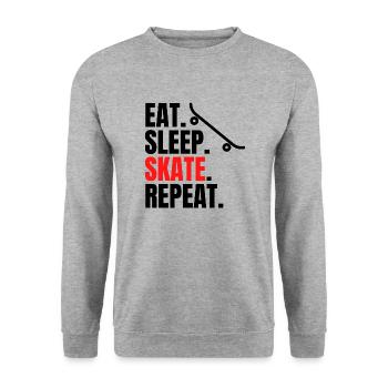eat sleep skate repeat - Unisex Sweatshirt - salt & pepper - Front - Alina (178cm) & Michal (187cm)