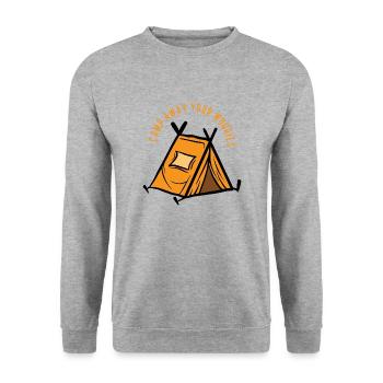 Campez loin de vos soucis - Sweat-shirt Unisexe - gris chiné - Devant - Alina (178cm) & Michal (187cm)