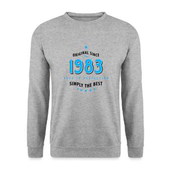 Original depuis 1983 anniversaire tout simplement la meilleure star - Sweat-shirt Unisexe - gris chiné - Devant - Alina (178cm) & Michal (187cm)
