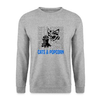 Des chats mignons et des films de pop-corn - Sweat-shirt Unisexe - gris chiné - Devant - Alina (178cm) & Michal (187cm)
