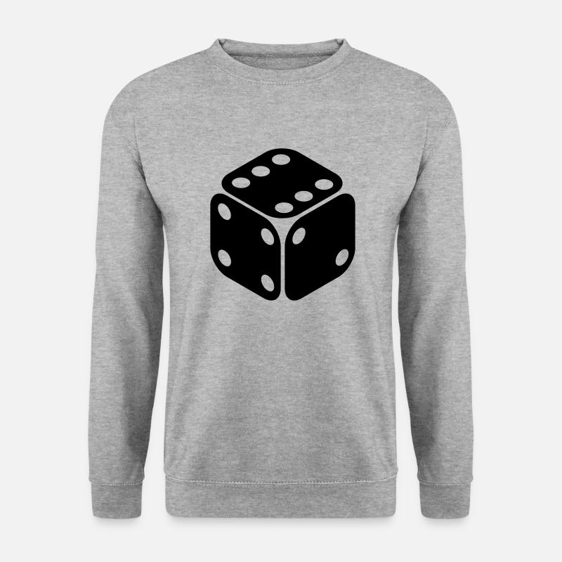 Silhoutten-Würfel - Unisex Pullover - Weißgrau meliert