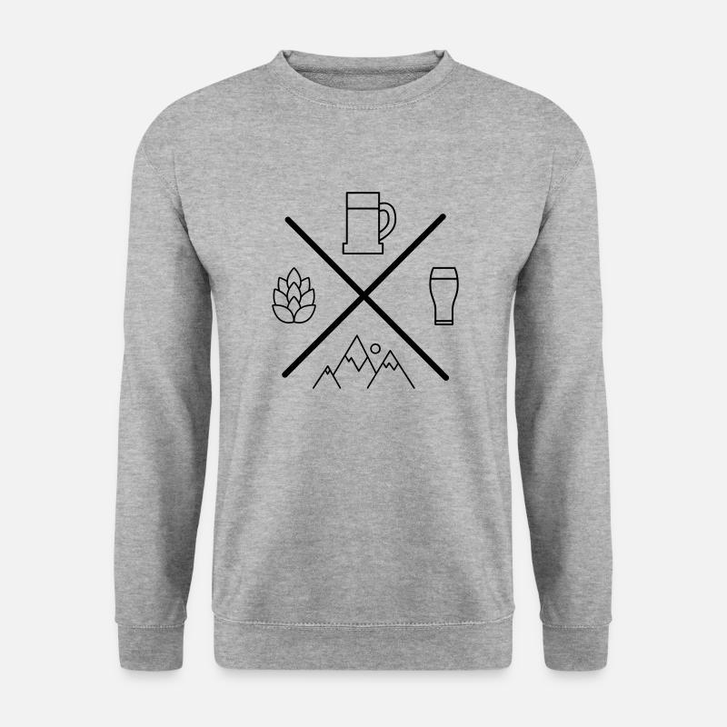 Bier - Unisex Pullover - Weißgrau meliert