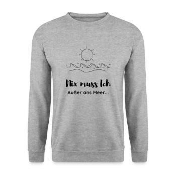 Meer - Unisex Pullover - Weißgrau meliert - Vorne - Alina (178cm) & Michal (187cm)