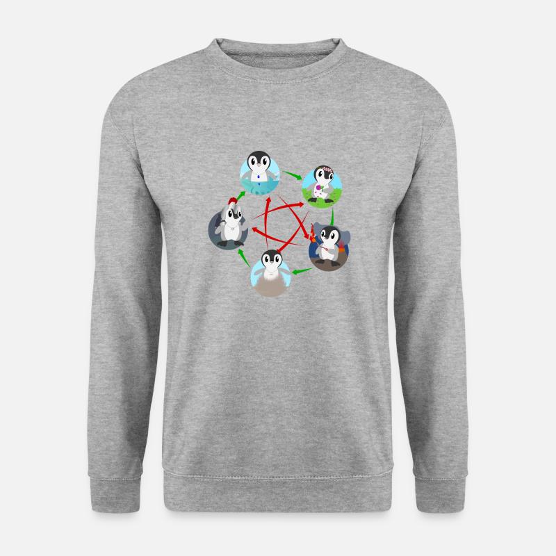 Five Elemental Penguins - Unisex Sweatshirt - salt & pepper