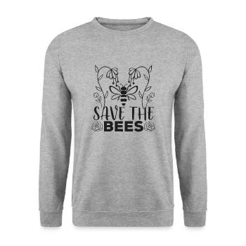 Rettet die Bienen, Save the Bees, Bienenzüchter - Unisex Pullover - Weißgrau meliert - Vorne - Alina (178cm) & Michal (187cm)