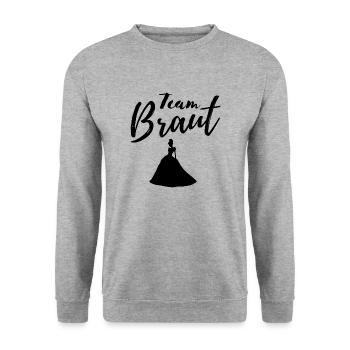 Team Braut Prinzessin - Unisex Pullover - Weißgrau meliert - Vorne - Alina (178cm) & Michal (187cm)