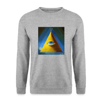 All Seeing Eye - Unisex Sweatshirt - salt & pepper - Front - Alina (178cm) & Michal (187cm)
