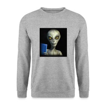 Alien Book - Unisex Sweatshirt - salt & pepper - Front - Alina (178cm) & Michal (187cm)