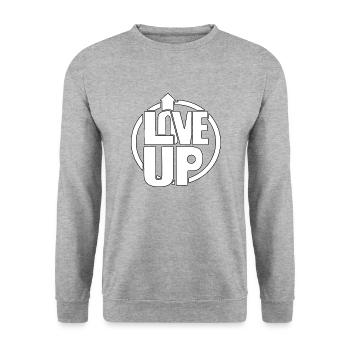LOVE UP 7 - Sweat-shirt Unisexe - gris chiné - Devant - Alina (178cm) & Michal (187cm)