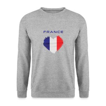 Cœur France - Sweat-shirt Unisexe - gris chiné - Devant - Alina (178cm) & Michal (187cm)