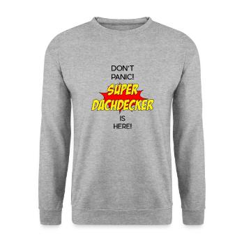 Super Dachdecker / Super Roofer - Unisex Pullover - Weißgrau meliert - Vorne - Alina (178cm) & Michal (187cm)