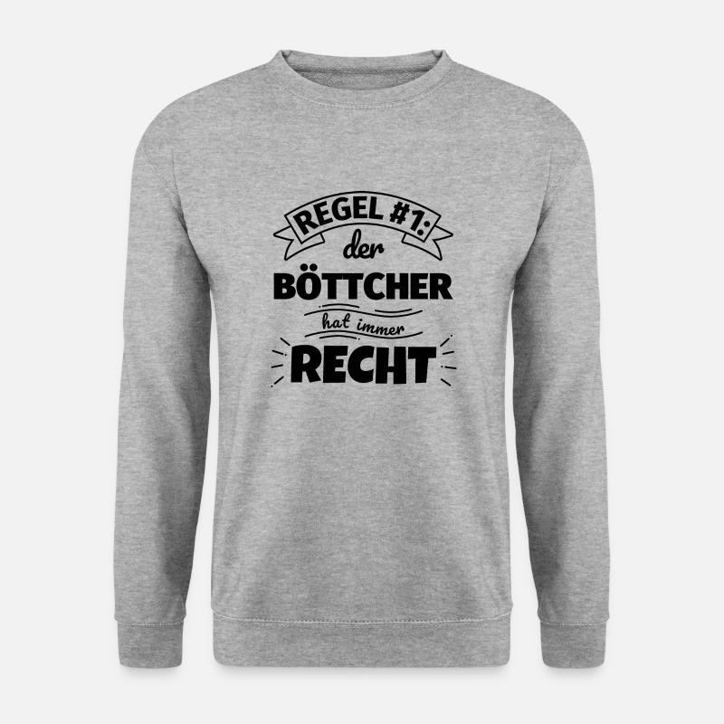 Böttcher Geschenke – Hat immer Recht - Unisex Pullover - Weißgrau meliert