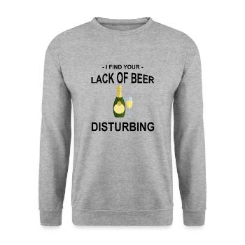 Bier Wein Whiskey Schnaps Alkohol - Unisex Pullover - Weißgrau meliert - Vorne - Alina (178cm) & Michal (187cm)