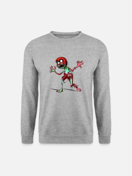 Cute Cartoon Zombie Joey - Unisex Pullover - Weißgrau meliert